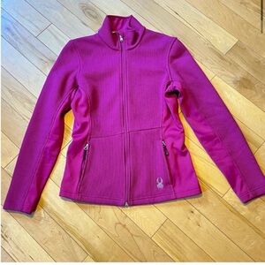 Spyder Core Sweater Zip up Jacket Pink Medium Zip Pockets